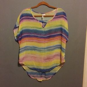 Sheer rainbow top